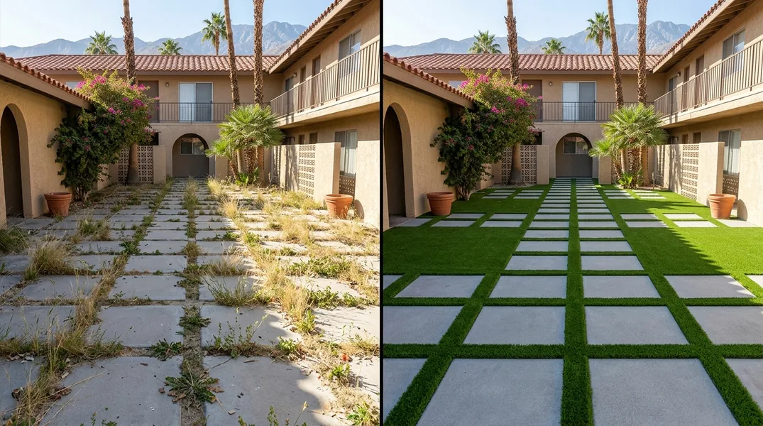 Result artificial grass installation in Palm Desert - Palm Desert Artificial Grass Installation