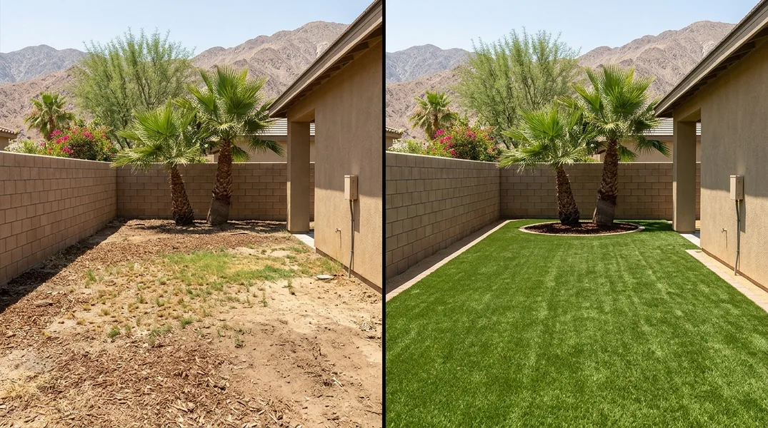 Result artificial grass installation in Palm Desert - Palm Desert Artificial Grass Installation